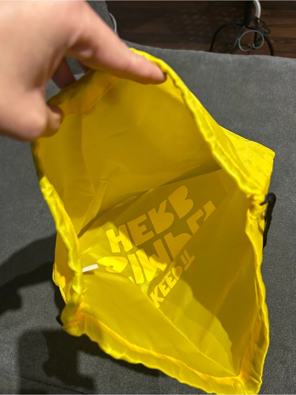 NEW- Keep It Simply Herb Yellow Drawstring Gym Bag